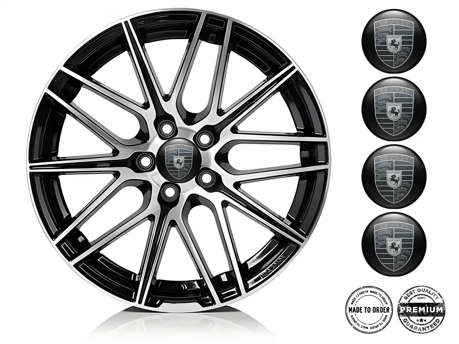 Porsche Silicone Sticker Logo Luxury Rim Badges